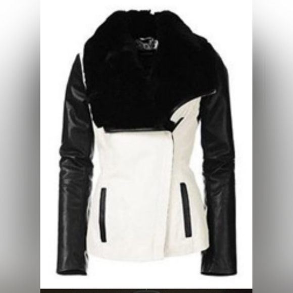 Danier Genuine Leather and Rabbit Fur Coat - Picture 1 of 8